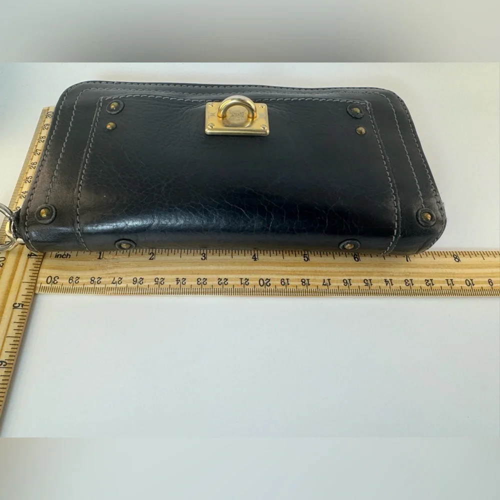 Chloé Paddington Rare Two-Tone Studded Zip Wallet Key Detail Chloé Continental - Picture 15 of 16